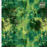 Digitally Printed Fabric with Exotic Nature's Green Paradise Pattern